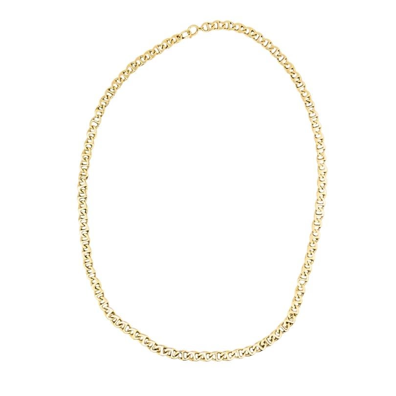 Collana a catena a maglie piatte in oro 14k Gioielli vintage in vendita 1