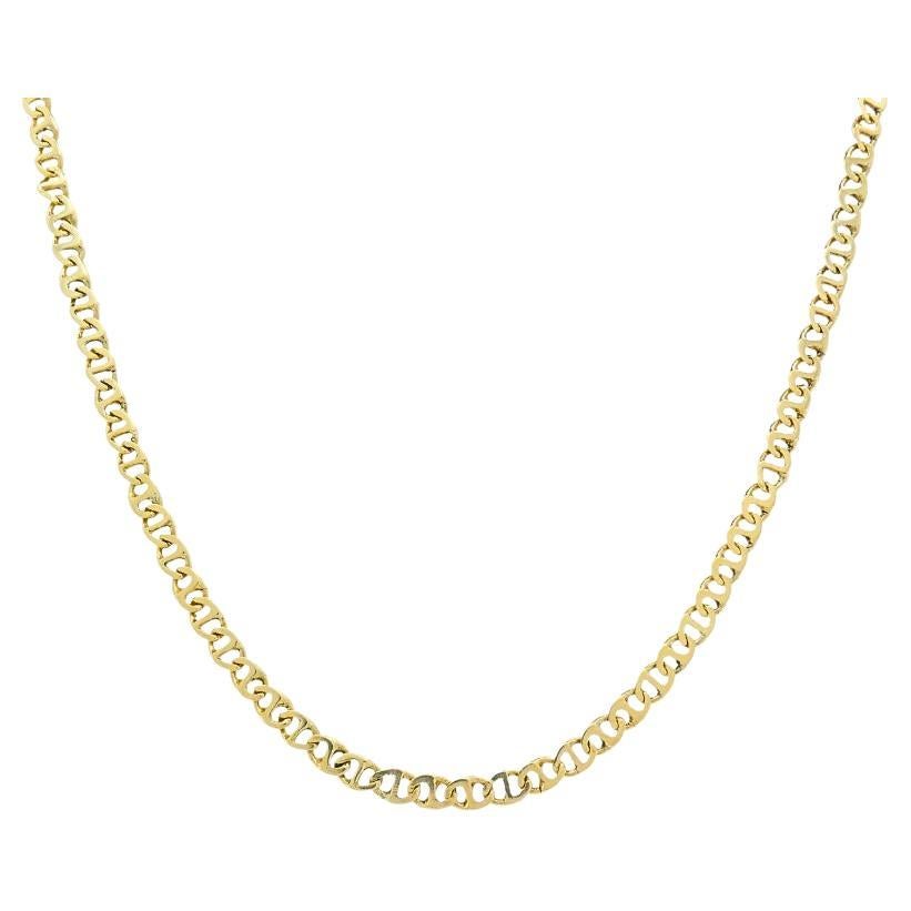 Collana a catena a maglie piatte in oro 14k Gioielli vintage in vendita