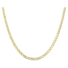 14k Gold Flat Link Chain Necklace Vintage Jewelry