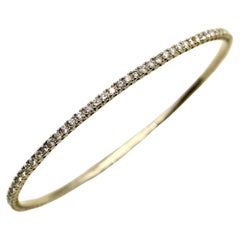 14K Gold Flexible Diamond Bangle