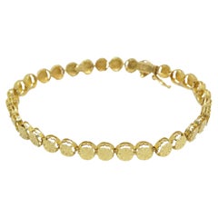 Retro 14k Gold Floral Link Tennis Bracelet