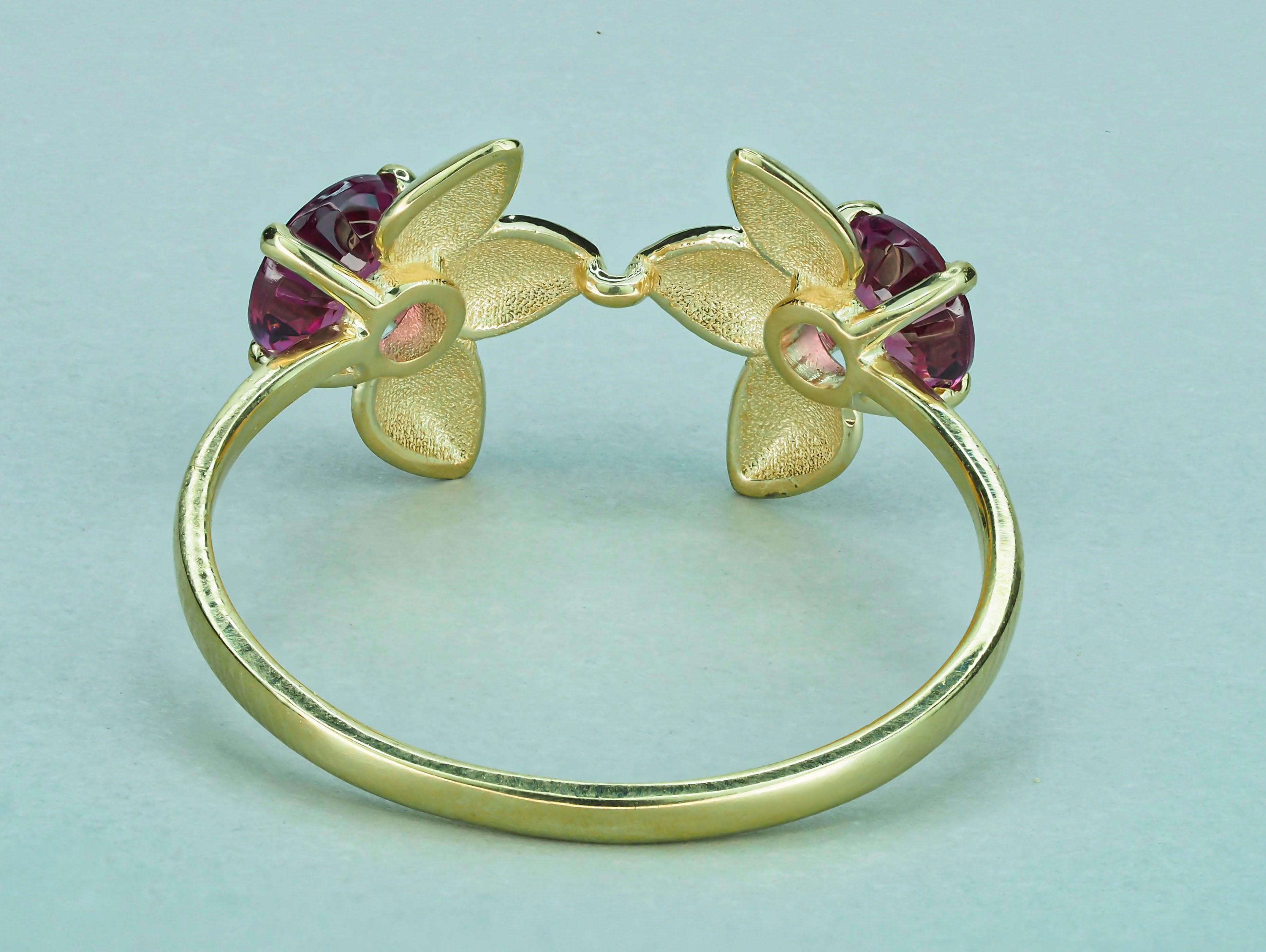 For Sale:  Two garnets 14k gold ring 9