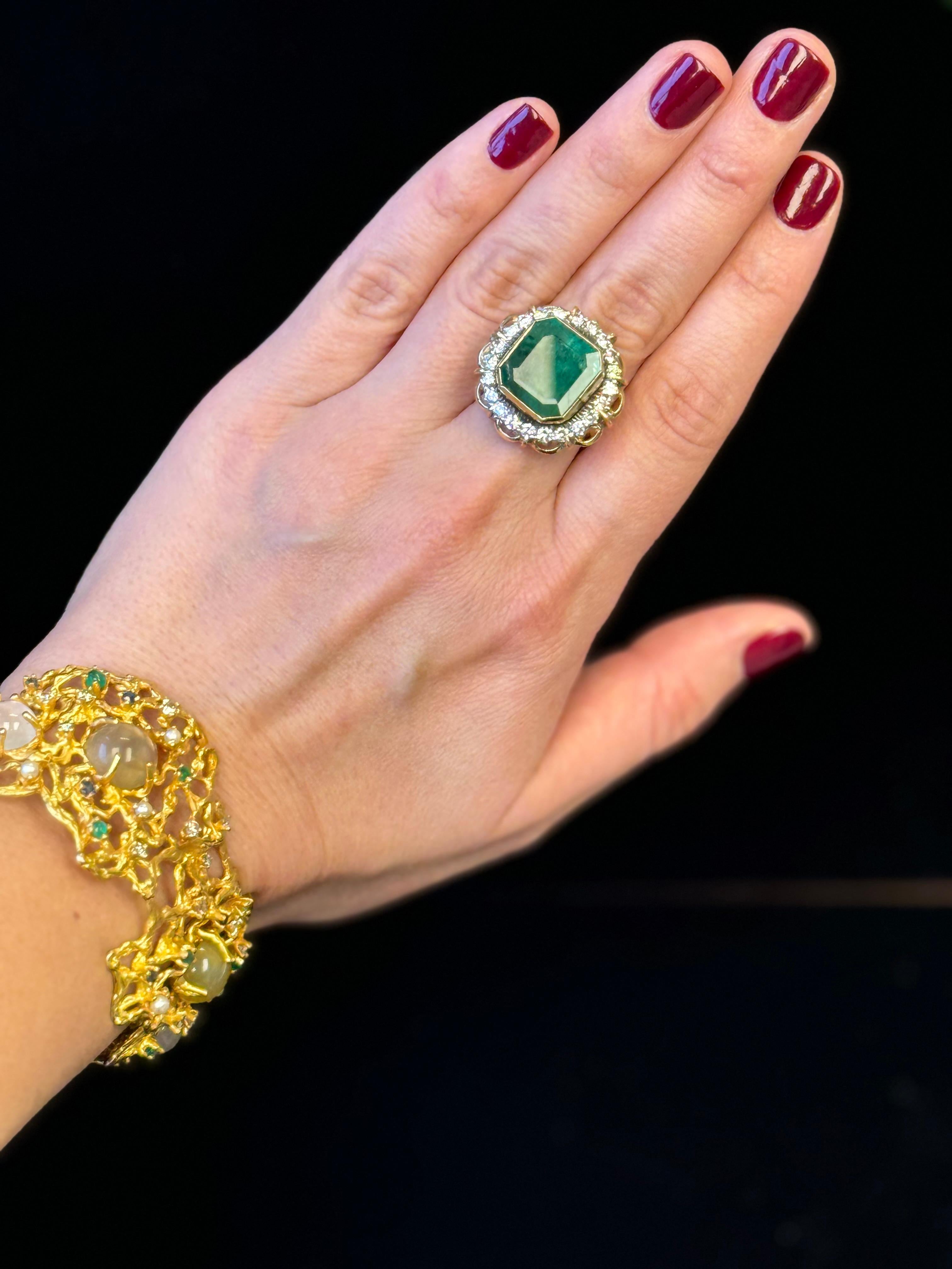 Bracelet pierre de lune en or jaune 14K en vente 5