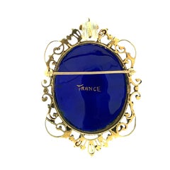 14K Gold French Made Female Portrait Vintage Brooch/Pendant