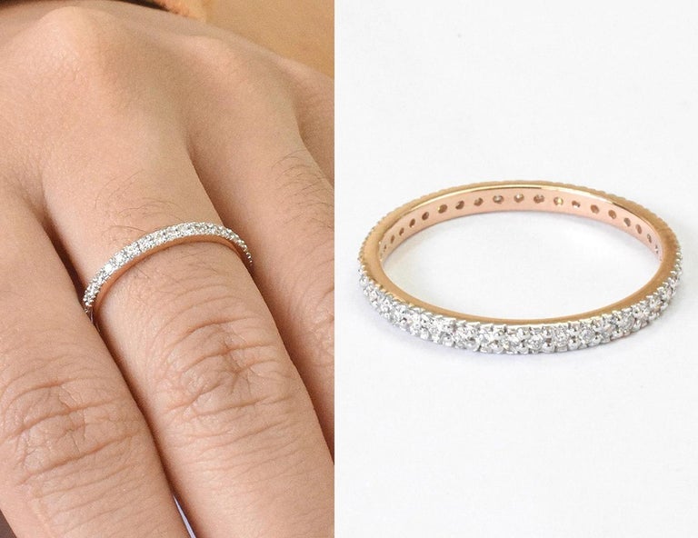For Sale:  14k Gold Full Eternity Diamond Ring Wedding Band 2