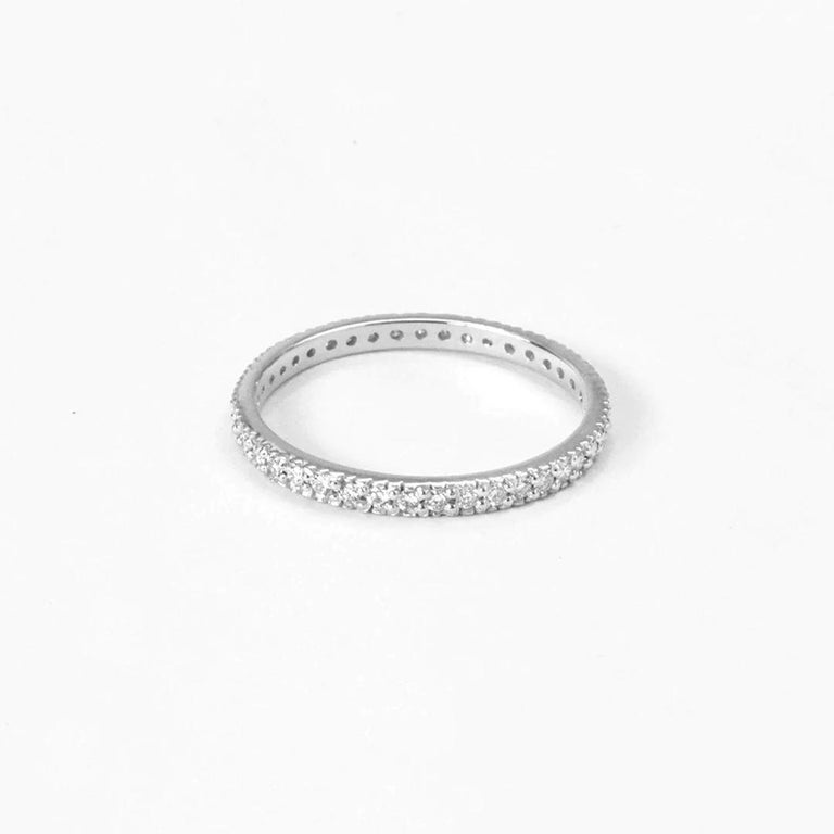For Sale:  14k Gold Full Eternity Diamond Ring Wedding Band 3