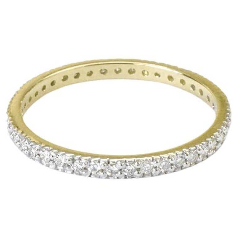 For Sale:  14k Gold Full Eternity Diamond Ring Wedding Band