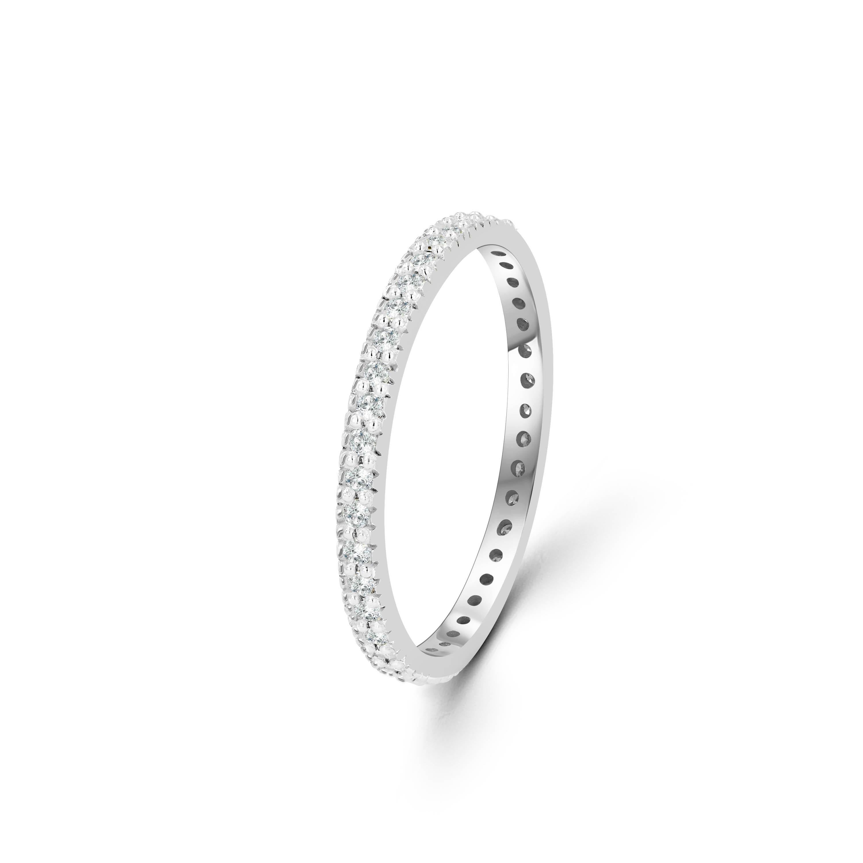 For Sale:  14K Gold Full Eternity Diamond Ring Wedding Band Valentines Gift for Her 3