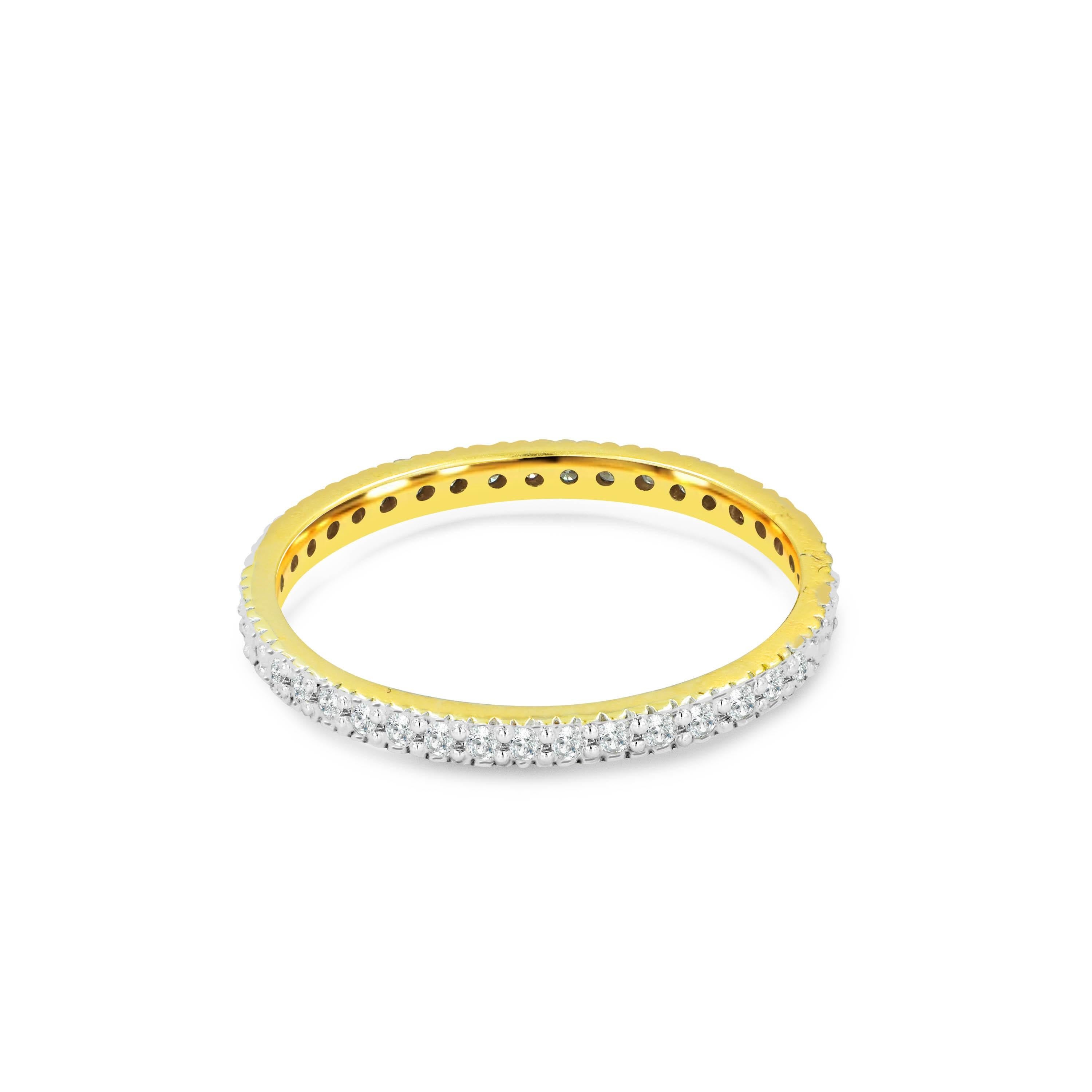En vente :  Alliance d'éternité en or 14 carats et diamants, cadeau de Valentin pour elle 4