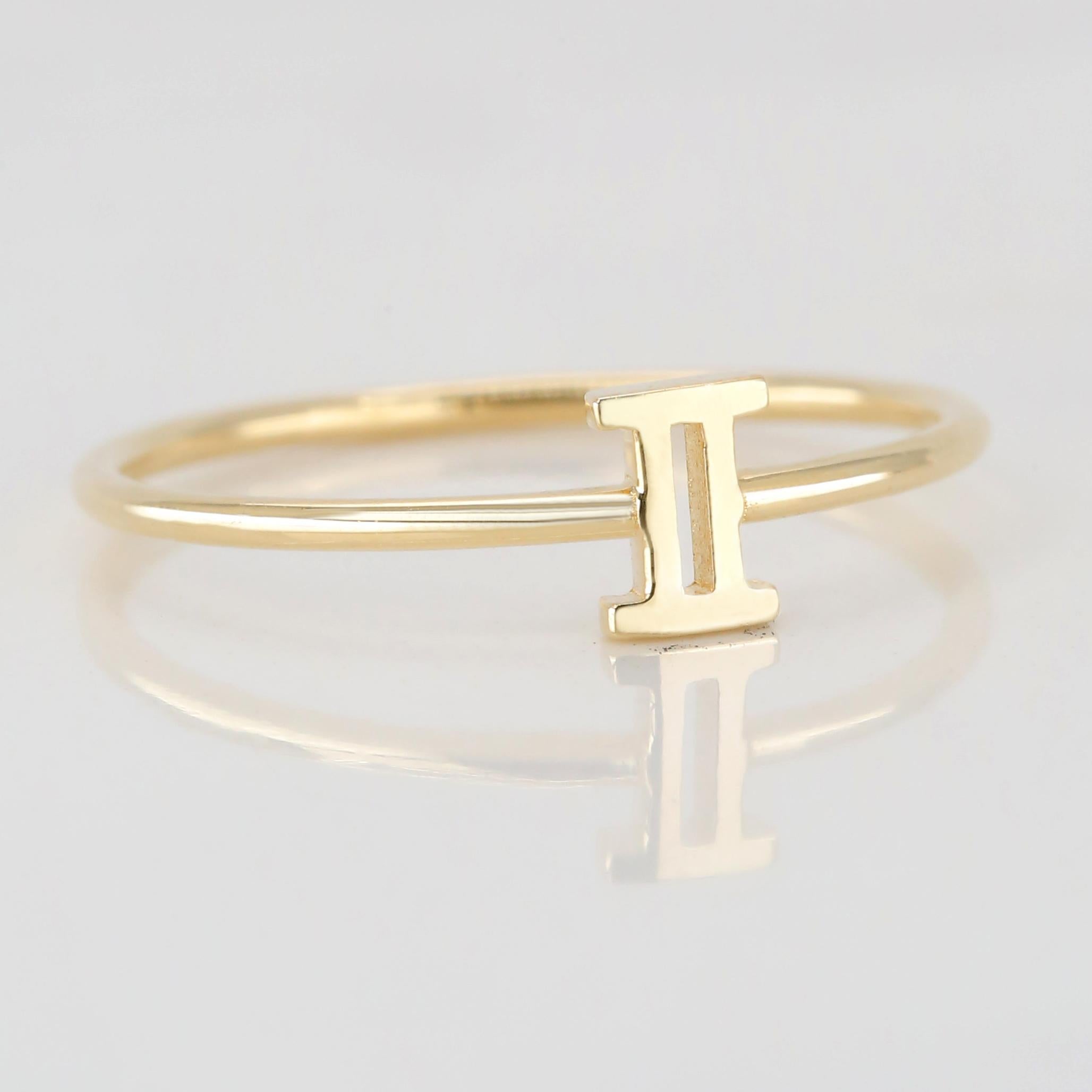 For Sale:  14K Gold Gemini Zodiac Ring, Gemini Sign Zodiac Ring 3