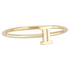 14K Gold Gemini-Zodiamant-Ring, Gemini-Schild, Sternzeichen