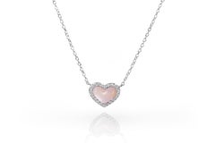 Collier cœur en or 14 carats avec pierres précieuses, choix de pierres précieuses