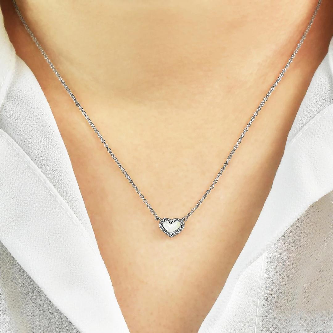 Modern 14k Gold Gemstone Heart Necklace, Gemstone Options For Sale