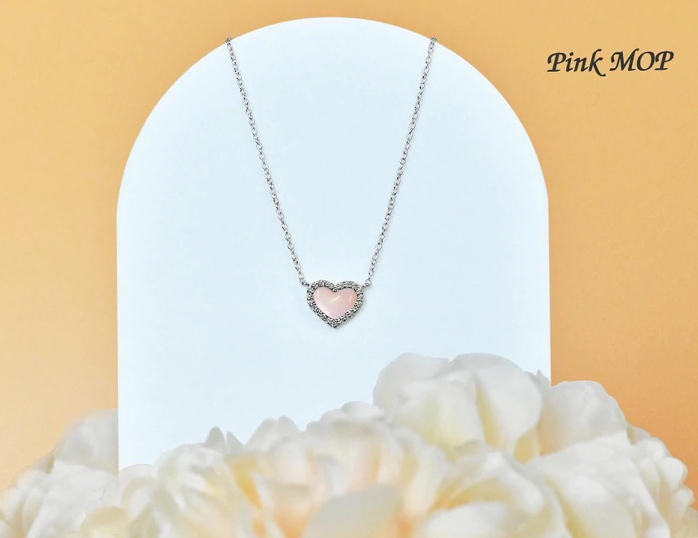 14k Gold Gemstone Heart Necklace, Gemstone Options For Sale 3