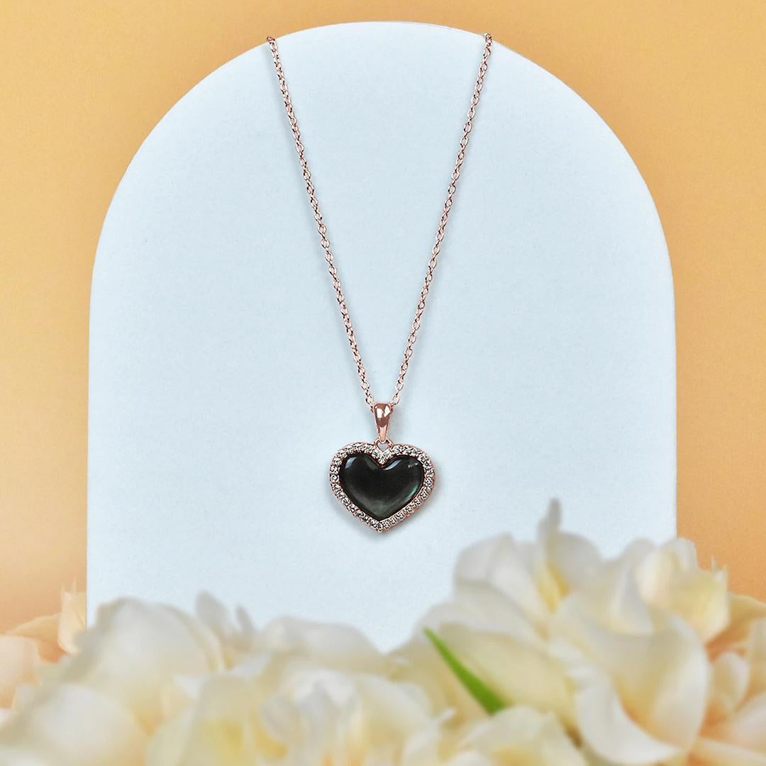 Collier de cœur en or 14k Options de pierres précieuses en vente 5