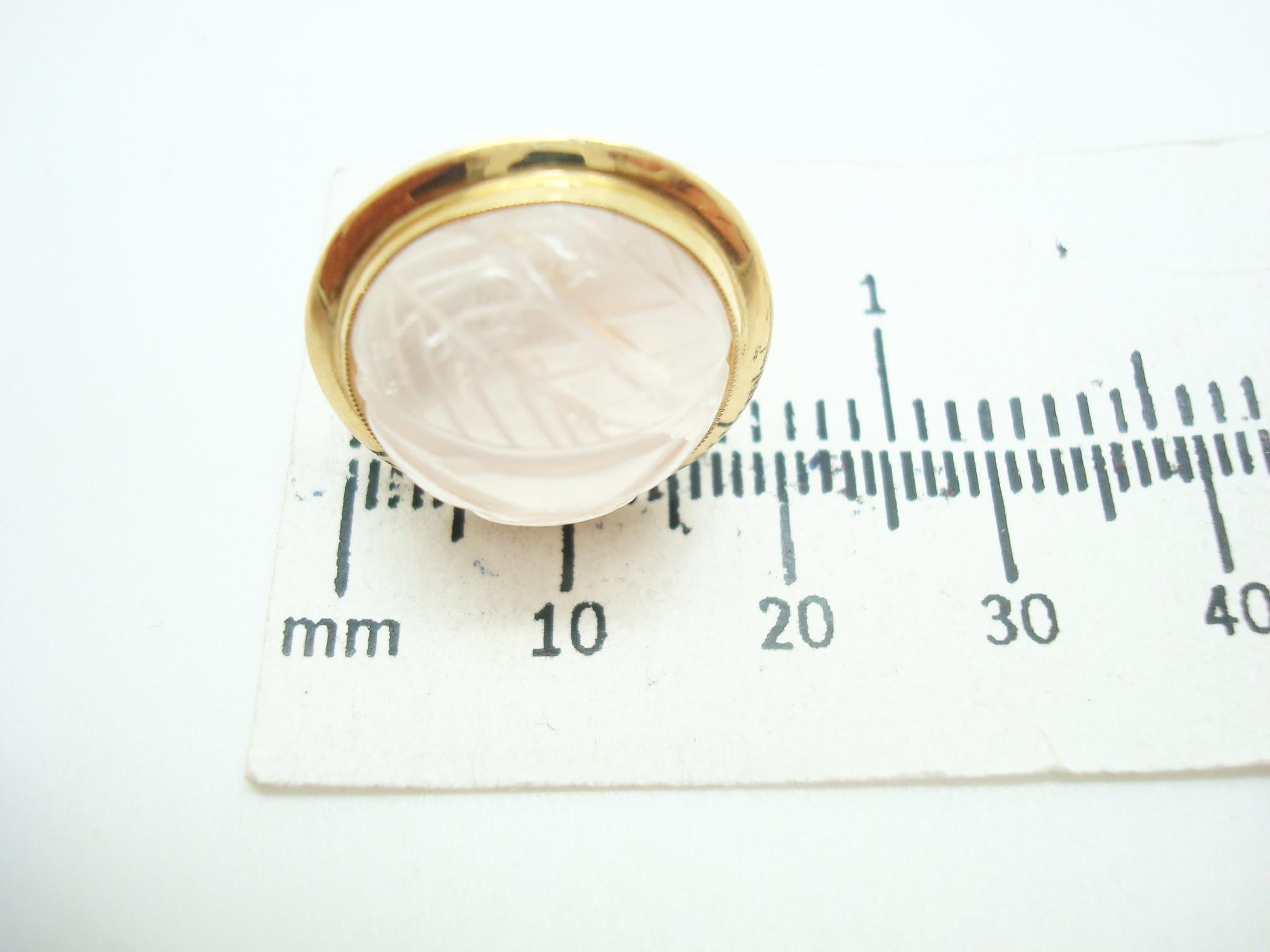 Ensemble bracelet et boucles d'oreilles en or 14 carats avec quartz rose naturel véritable '#J2470' en vente 7