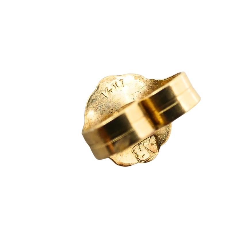 Pendientes geométricos de oro de 14k con diseño de marco en venta 5