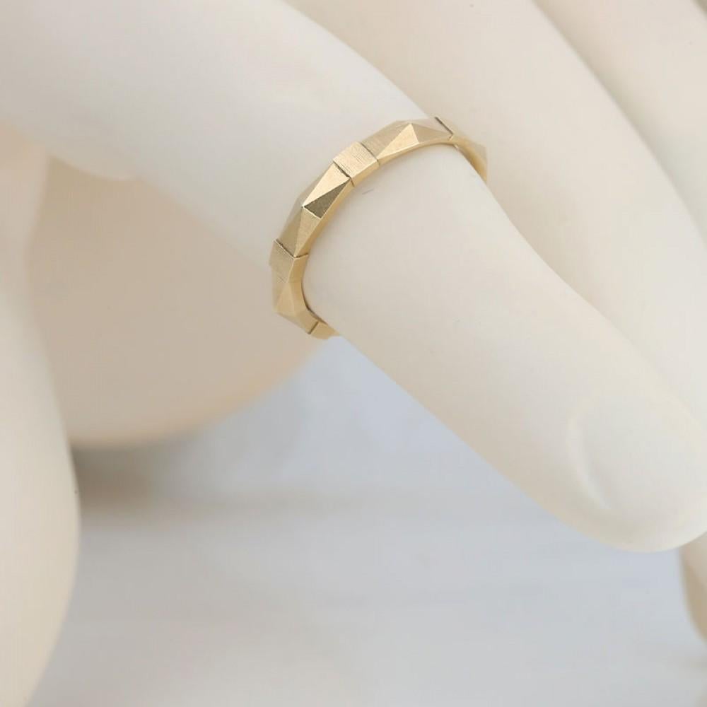 For Sale:  14K Gold Geometrical Vingate Style Wedding Band Ring 5
