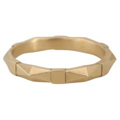 14K Gold Geometrical Vingate Style Wedding Band Ring