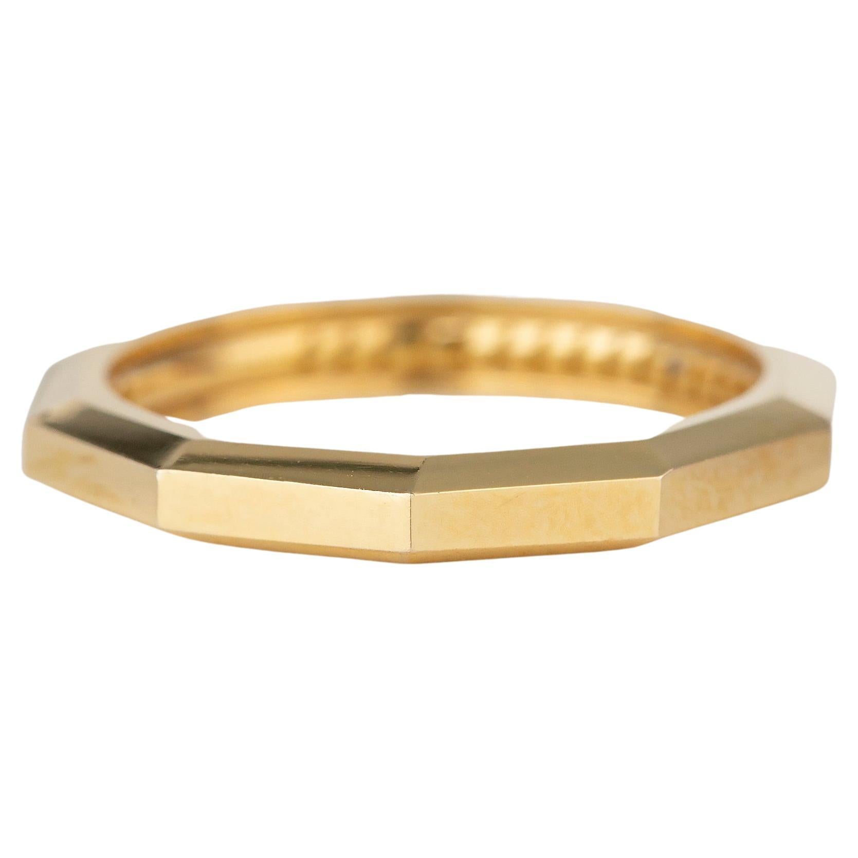 For Sale:  14K Gold Geometrical Wedding Band for Men and Women