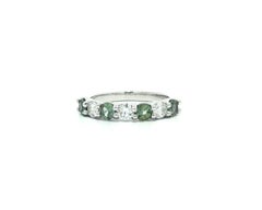Bague en or 14k GIA 1.2ct Alternating Brazil Alexandrite Diamond Low Profile Band Ring