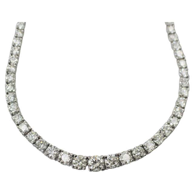 Beauvince Graduated Riviera Tennis Diamond Necklace in Platinum For ...