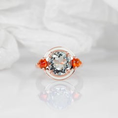 14k Gold Green Amethsyt Ring, Statement Gemstone Colorful Rings, Gift for Mom