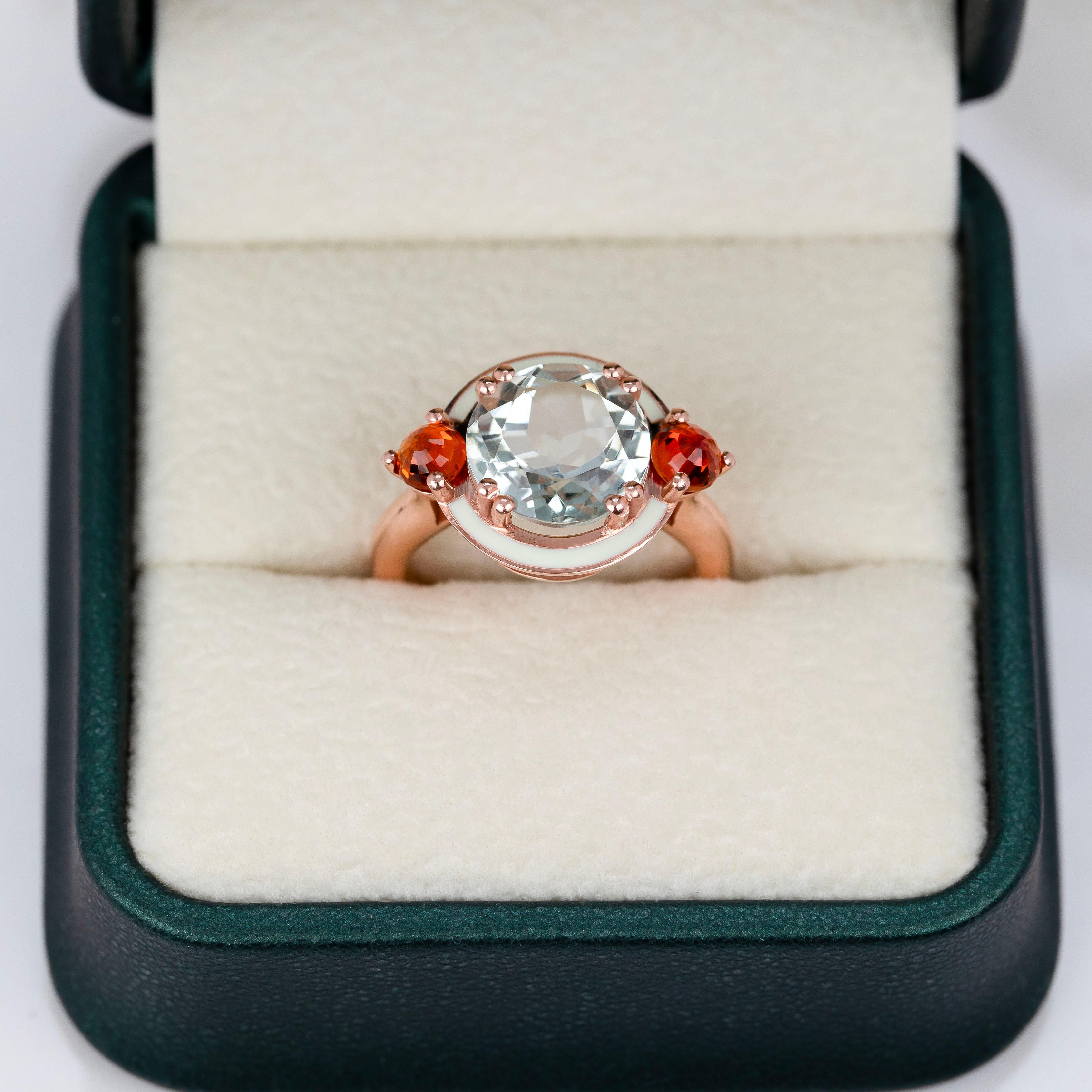 14k Gold Grün Amethsyt Ring, Erklärung Edelstein bunte Ringe, Geschenk für Mama (Rundschliff) im Angebot