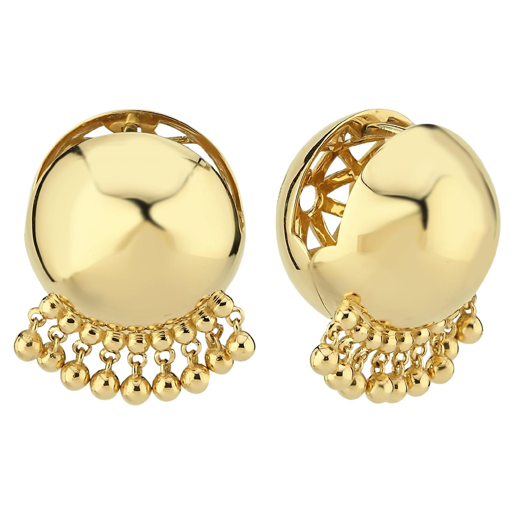 14k Gold Gypsy Ball Earrings