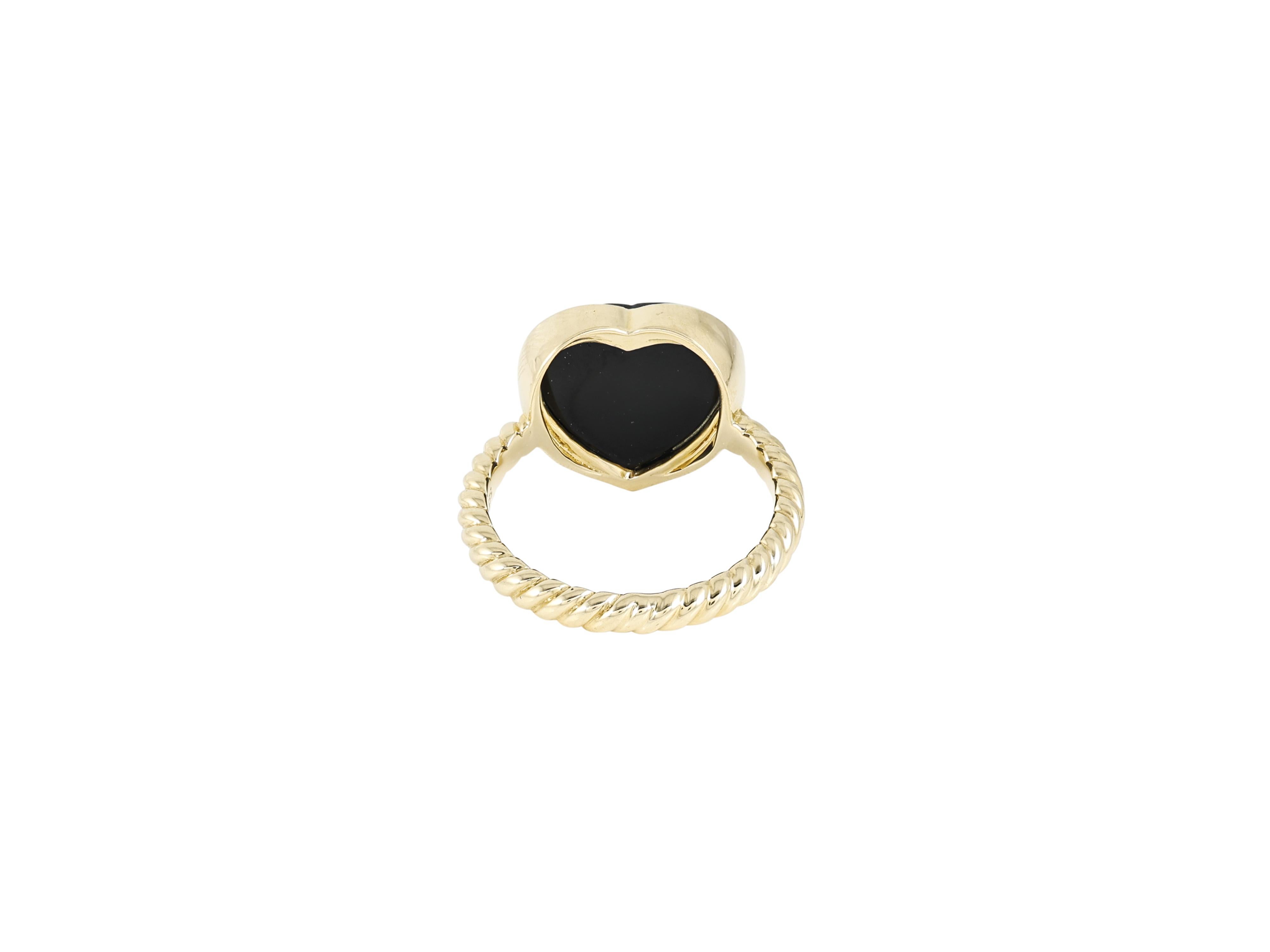 14K gold heart diamond ring with black onyx and pink opal In New Condition For Sale In Bangkok,, TH
