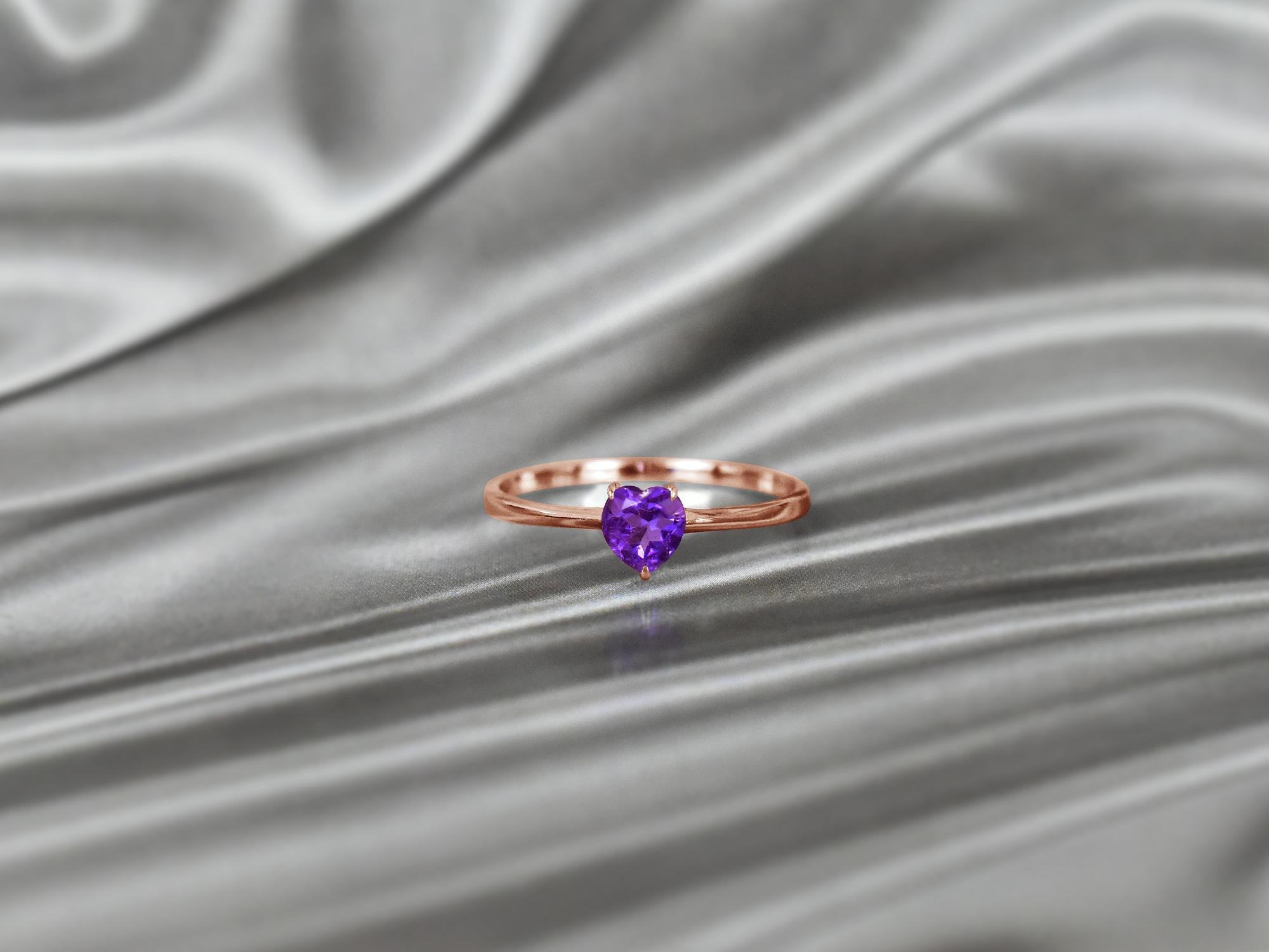 For Sale:  14k Gold Heart Gemstone 5x5 mm Heart Gemstone Ring Gemstone Engagement Ring 2