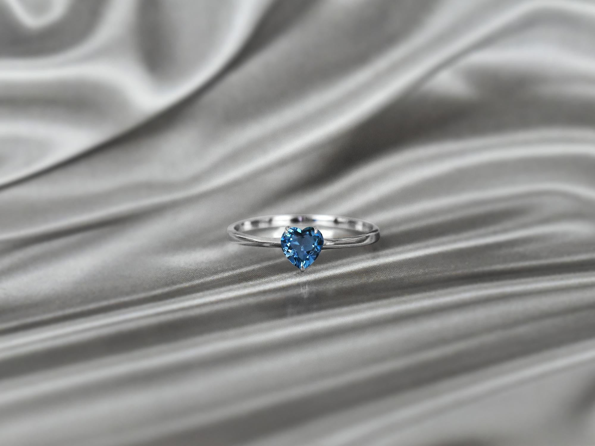 For Sale:  14k Gold Heart Gemstone 5x5 mm Heart Gemstone Ring Gemstone Engagement Ring 7