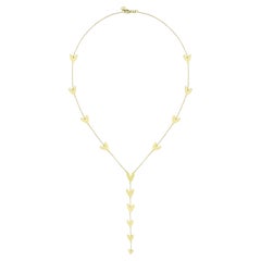 14k Gold Herz-Lariat-Halskette