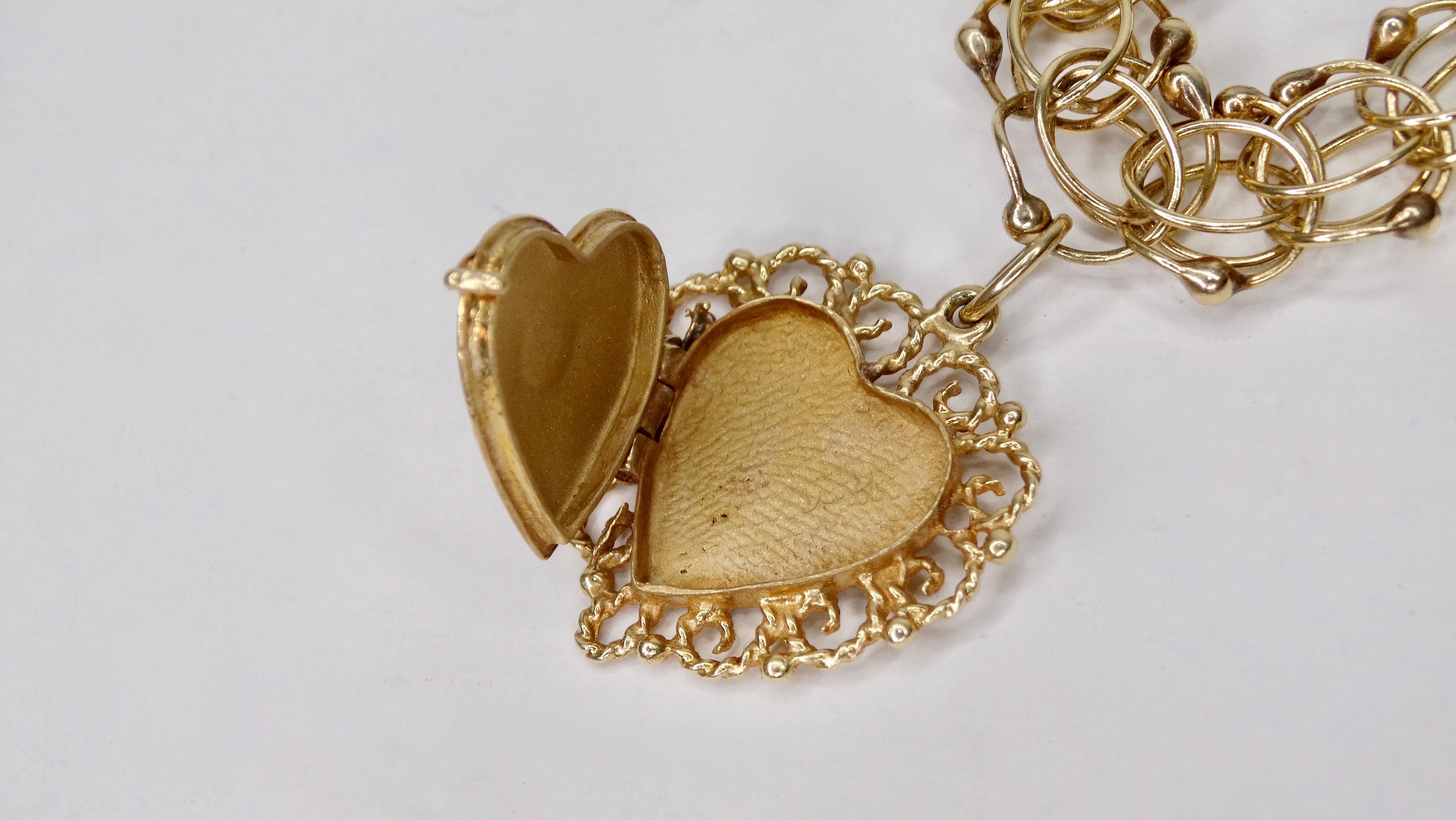 heart locket bracelet gold
