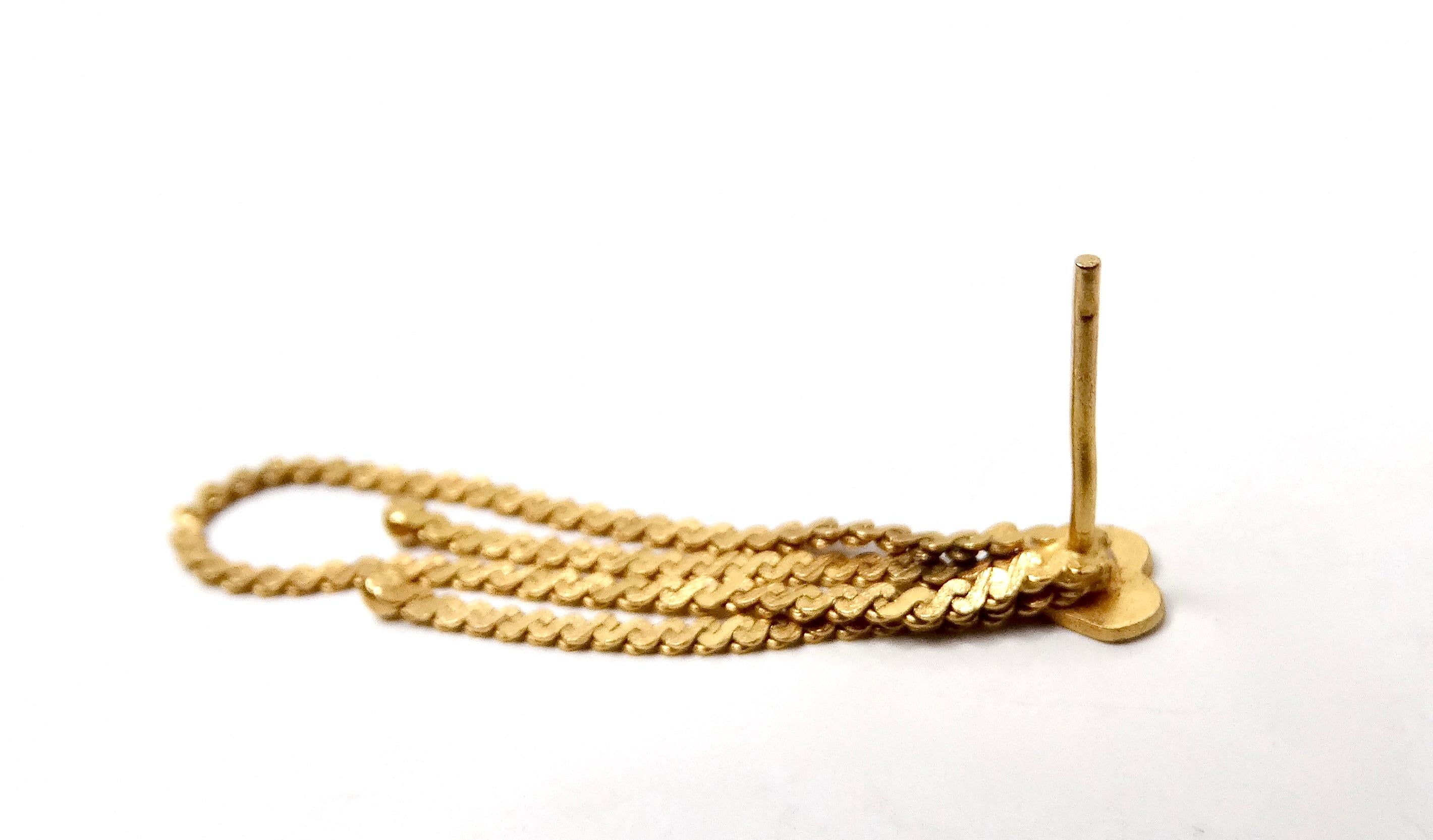 14k Gold Herz S-Kette baumeln Ohrring für Damen oder Herren im Angebot