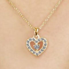 14k Gold Herzform Diamant Halskette Gold Herz Halskette