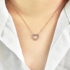 14k Gold Heart Shaped Diamond Necklace Heart Necklace