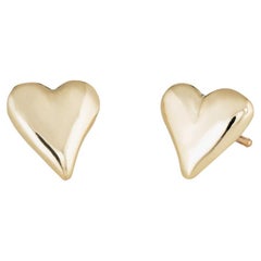 14k Gold Heart Studs