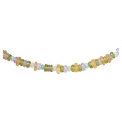14K Gold Heishi Candy Perlenkette mit Amethyst, Citrin, Peridot