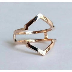 14k Gold Hexagon Guard Engagement Ring Enhancer
