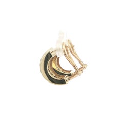 14k Gold High Quality Channel Calibre Cut Sapphire Diamond Flared Cuff Earrings