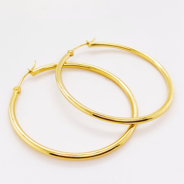 14 Karat Gold Hoop Earrings For Sale at 1stDibs