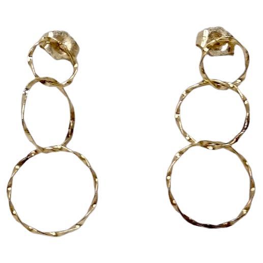 14K Gold Hoop Earrings circa 1980s 