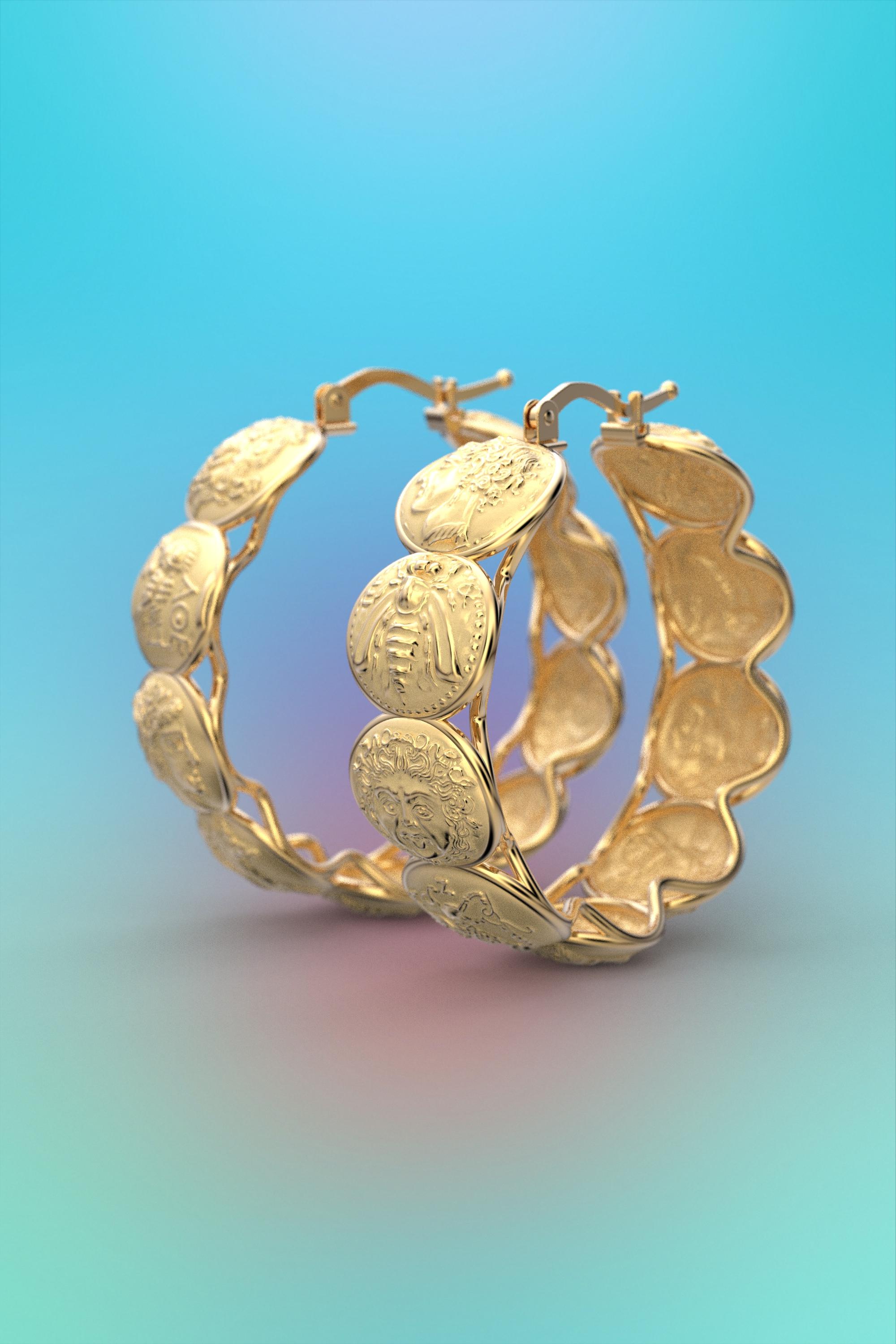 14k gold coin earrings
