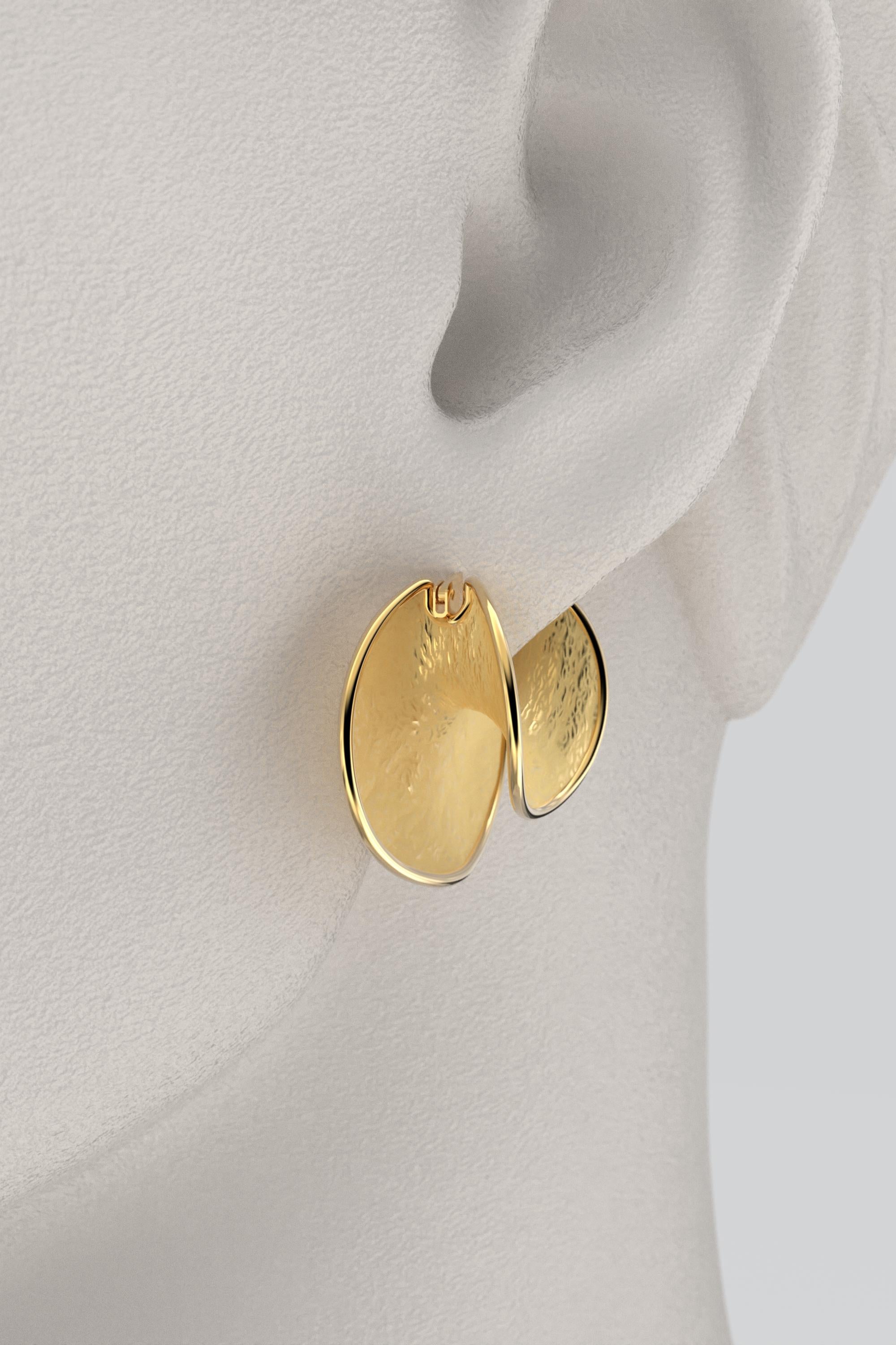 Pendientes de aro de oro de 14k fabricados en Italia por Oltremare Gioielli en venta 5
