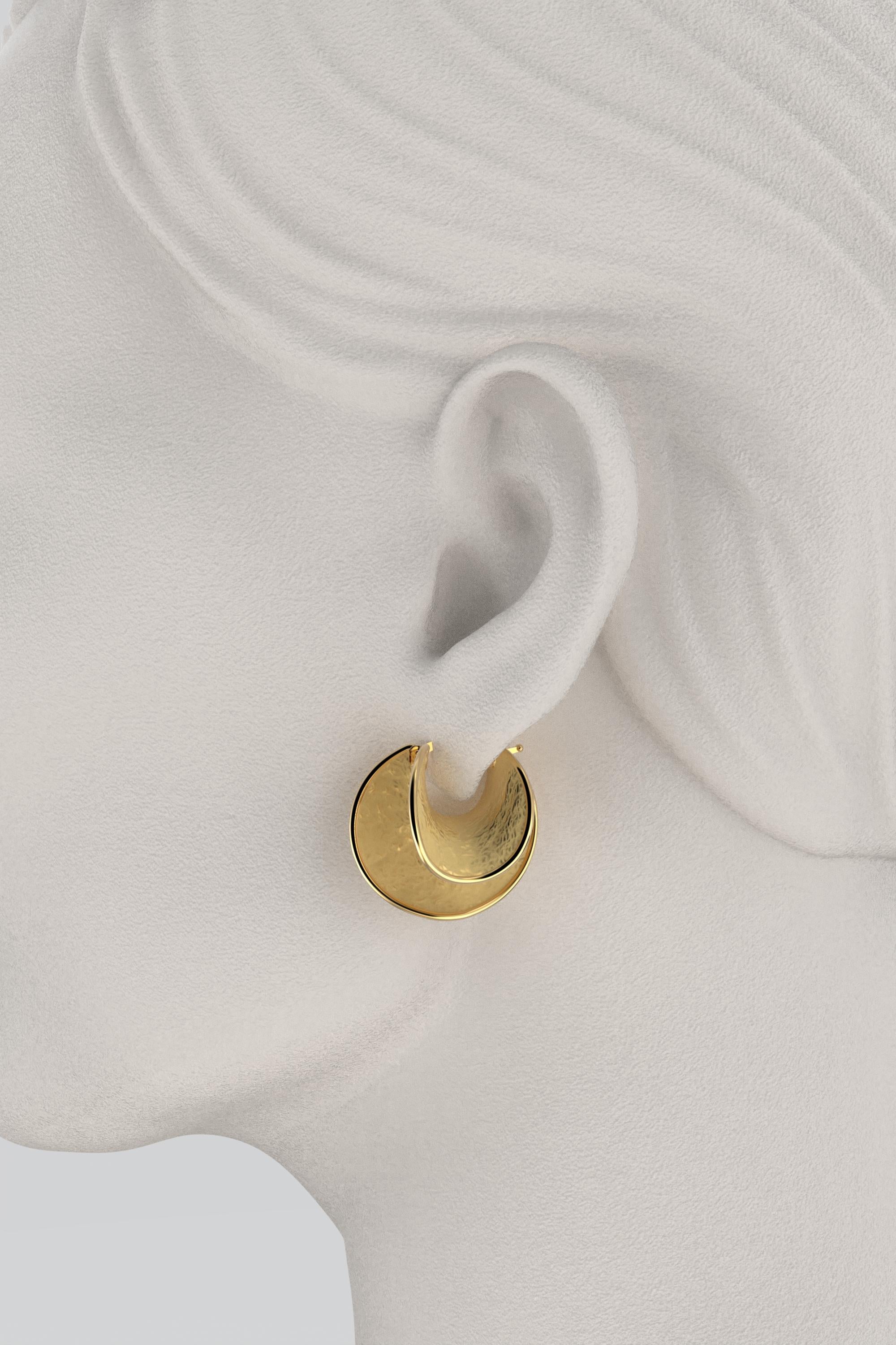 Pendientes de aro de oro de 14k fabricados en Italia por Oltremare Gioielli en venta 6