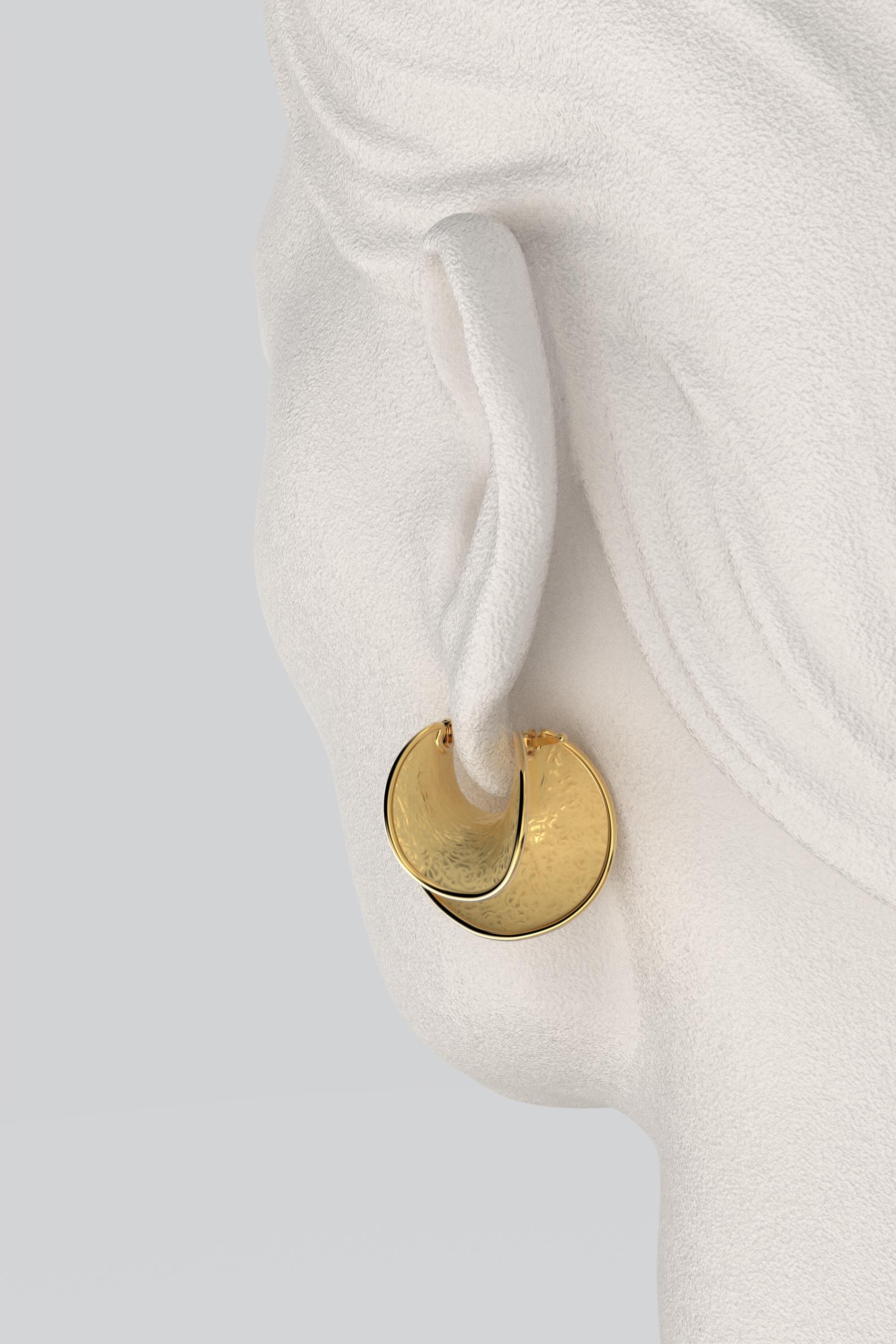 Pendientes de aro de oro de 14k fabricados en Italia por Oltremare Gioielli en venta 7