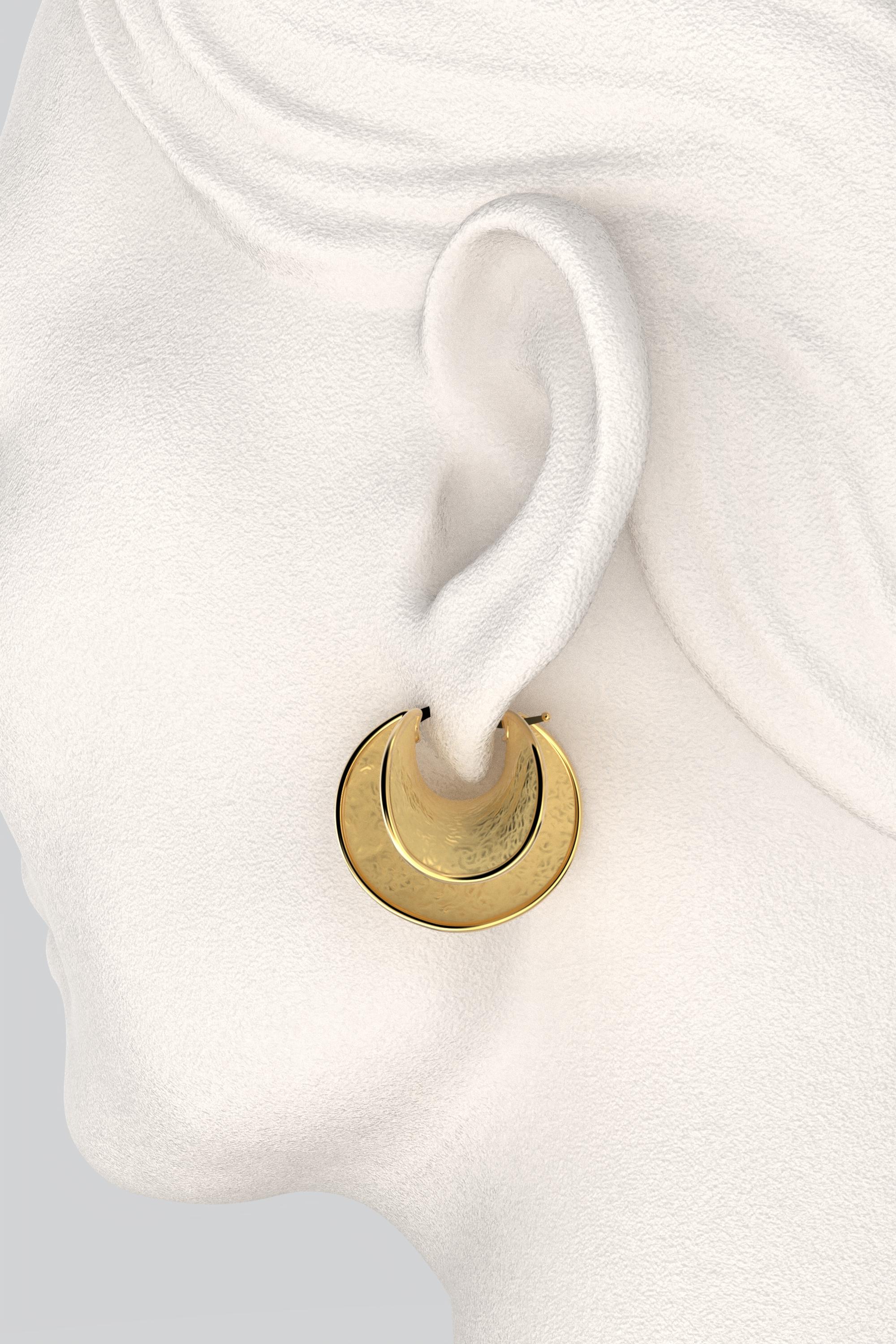 Pendientes de aro de oro de 14k fabricados en Italia por Oltremare Gioielli en venta 8