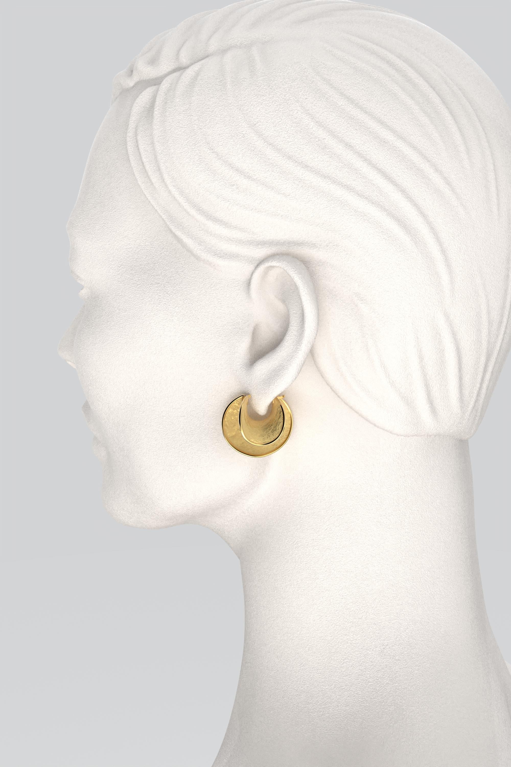 Pendientes de aro de oro de 14k fabricados en Italia por Oltremare Gioielli en venta 9