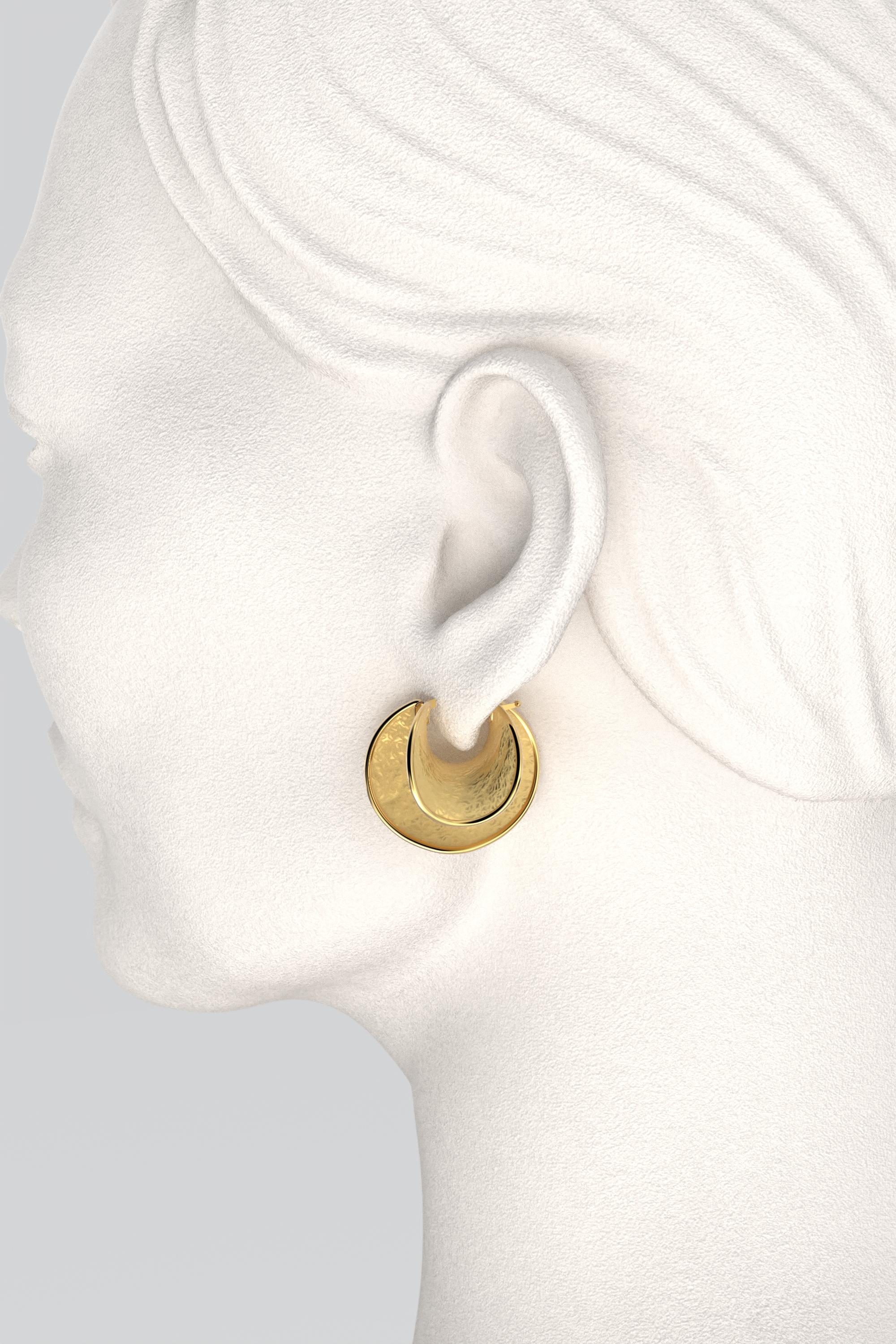 Pendientes de aro de oro de 14k fabricados en Italia por Oltremare Gioielli en venta 10